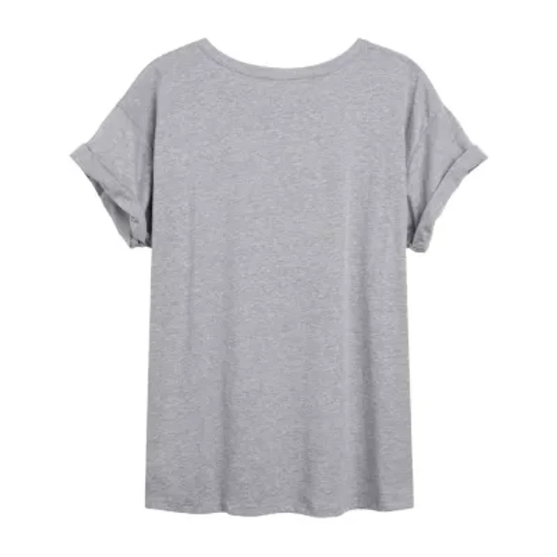 Rainbow Womens Juniors Crew Neck Short Sleeve Regular Fit Peanuts Snoopy Graphic T-Shirt