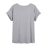 Rainbow Womens Juniors Crew Neck Short Sleeve Regular Fit Peanuts Snoopy Graphic T-Shirt