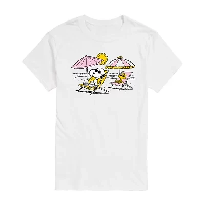 Womens Juniors Crew Neck Short Sleeve Regular Fit Peanuts Snoopy Graphic T-Shirt