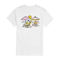 Womens Juniors Crew Neck Short Sleeve Regular Fit Peanuts Snoopy Graphic T-Shirt