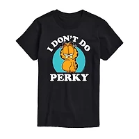 I Don'T Do Perky Womens Juniors Crew Neck Short Sleeve Regular Fit Garfield Graphic T-Shirt