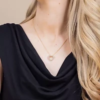 H-I / I1) Womens 1/ CT. T.W. Lab Grown White Diamond 10K Gold Heart 18 Inch Pendant Necklace