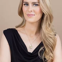 H-I / I1) Womens 1/2 CT. T.W. Lab Grown White Diamond 10K Two Tone Gold Cross 18 Inch Pendant Necklace