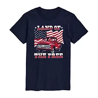 Mens Short Sleeve Americana Truck Graphic T-Shirt