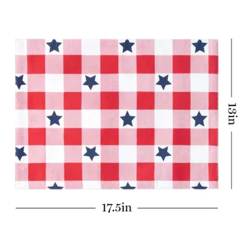 Martha Stewart Americana Star Gingham Plaid 4-pc. Placemat