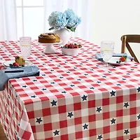 Martha Stewart Americana Star Gingham Plaid Single Pack Tablecloth