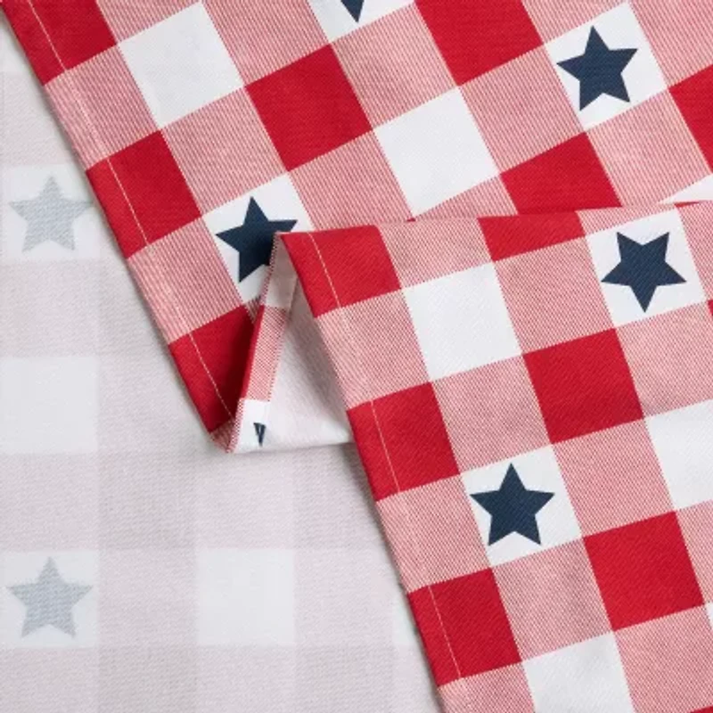 Martha Stewart Americana Star Gingham Plaid Single Pack Tablecloth