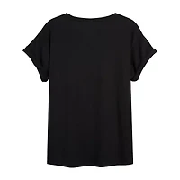 Juniors Snoopy And Woodstock Firecracker Womens Crew Neck Short Sleeve Graphic T-Shirt