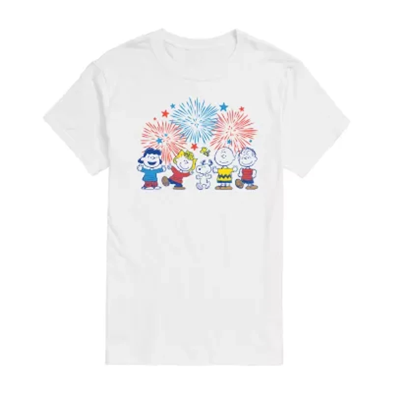 Womens Crew Neck Short Sleeve Regular Fit Snoopy Juniors Graphic T-Shirt