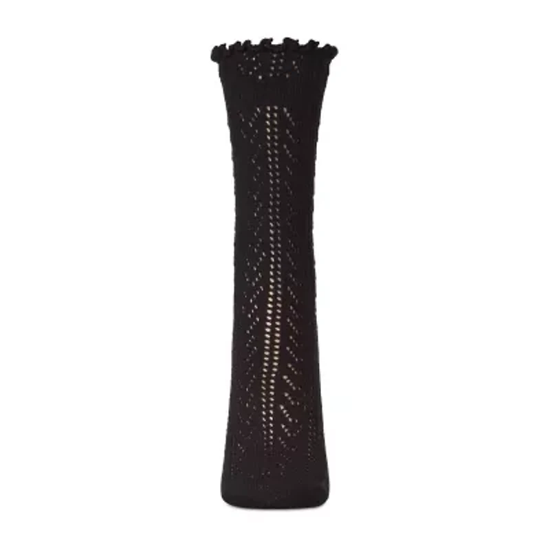 MeMoi Pointelle Womens 1 Pair Crew Socks