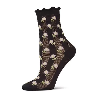 MeMoi Sheer Womens Breathable 1 Pair Quarter Ankle Socks