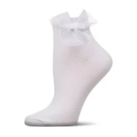 MeMoi Tulle Bow Womens 1 Pair Quarter Ankle Socks