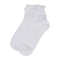 MeMoi Tulle Bow Womens 1 Pair Quarter Ankle Socks