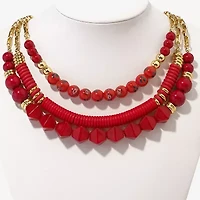 Mixit Layered Womens 20 Inch Beaded Necklace