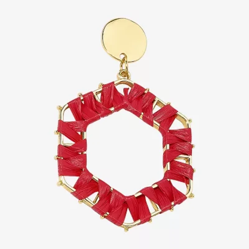 Mixit Raffia Womens Drop Earrings