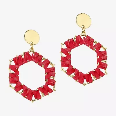 Mixit Raffia Womens Drop Earrings
