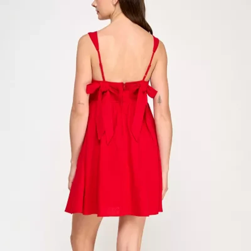 Trixxi Womens Sleeveless Juniors Fit + Flare Dress