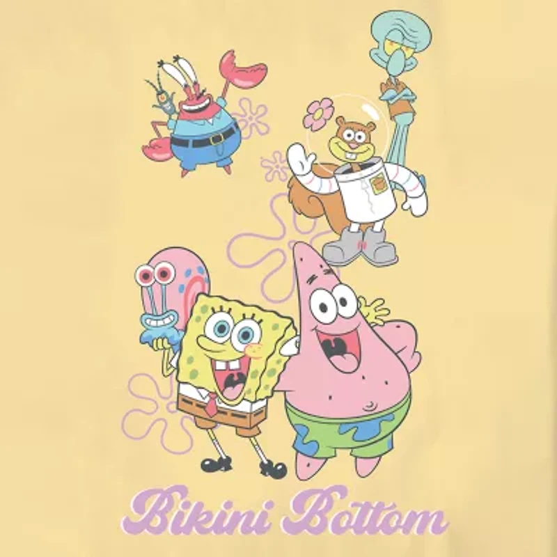 Little & Big Kid Girls Crew Neck Short Sleeve Regular Fit Spongebob Graphic T-Shirt