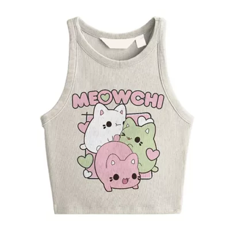 Meowchi Little & Big Kid Girls Crew Neck Sleeveless Tank Top