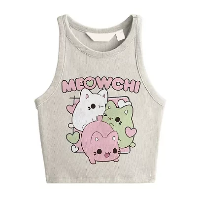 Meowchi Little & Big Kid Girls Crew Neck Sleeveless Tank Top