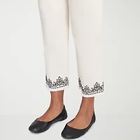 Alfred Dunner Natural Instinct Womens Stretch Fabric Straight Ankle Pant