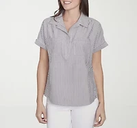 Hearts Of Palm Womens Short Sleeve Blouse