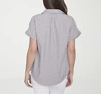 Hearts Of Palm Womens Short Sleeve Blouse