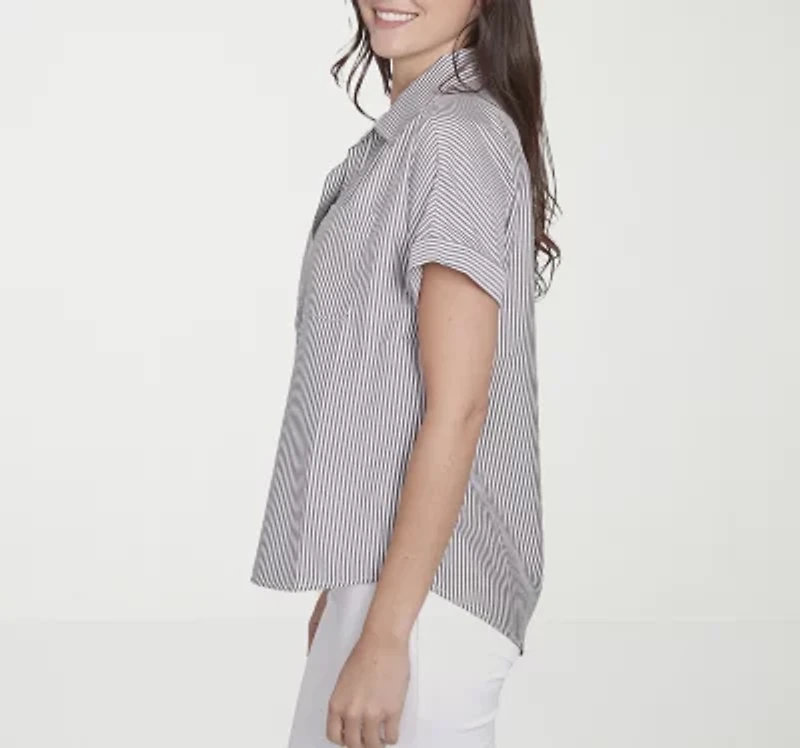 Hearts Of Palm Womens Short Sleeve Blouse