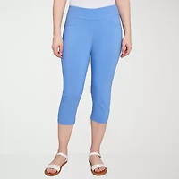 Hearts Of Palm Womens Straight Mid Rise Capri Pant