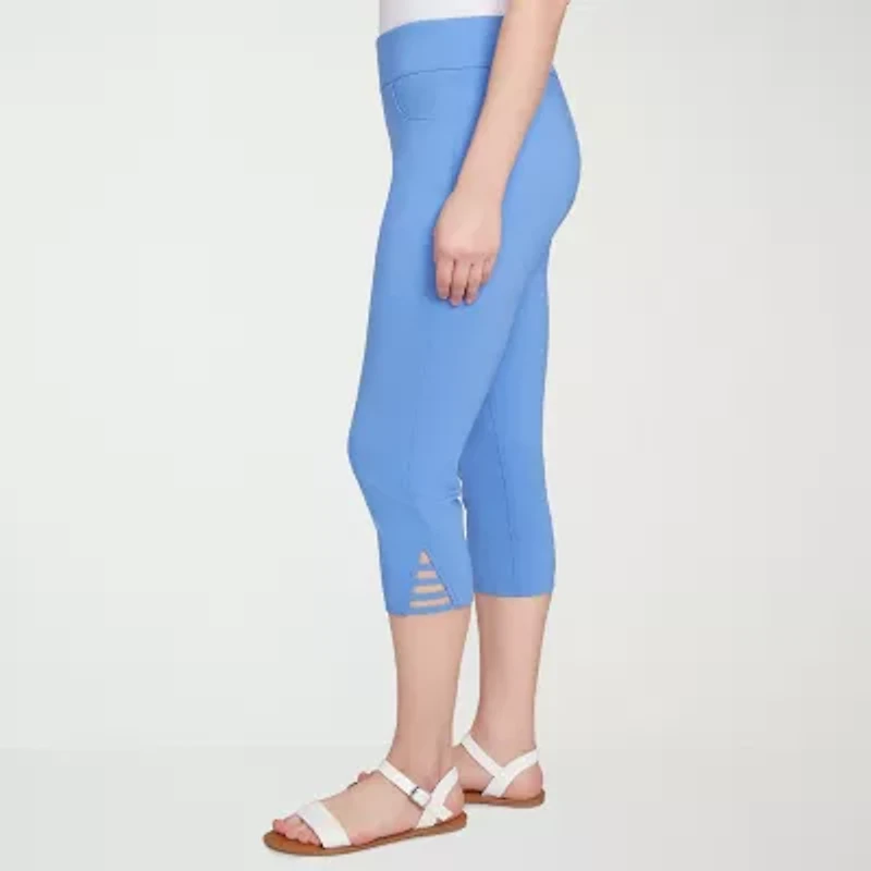 Hearts Of Palm Womens Straight Mid Rise Capri Pant