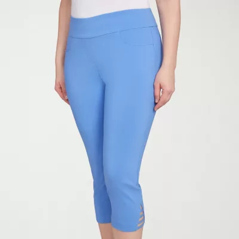 Hearts Of Palm Womens Straight Mid Rise Capri Pant