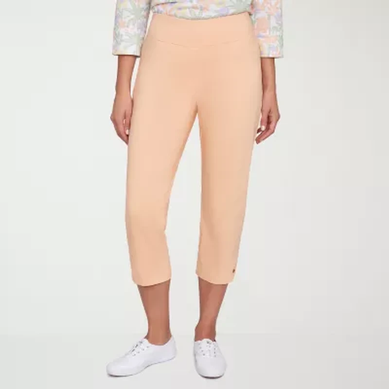 Hearts Of Palm Womens Straight Mid Rise Capri Pant