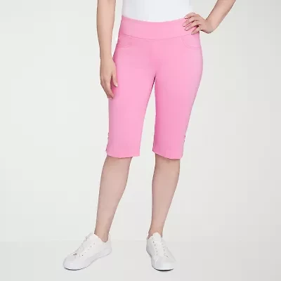 Hearts Of Palm Womens Straight Mid Rise Regular Fit Skimmer Pant