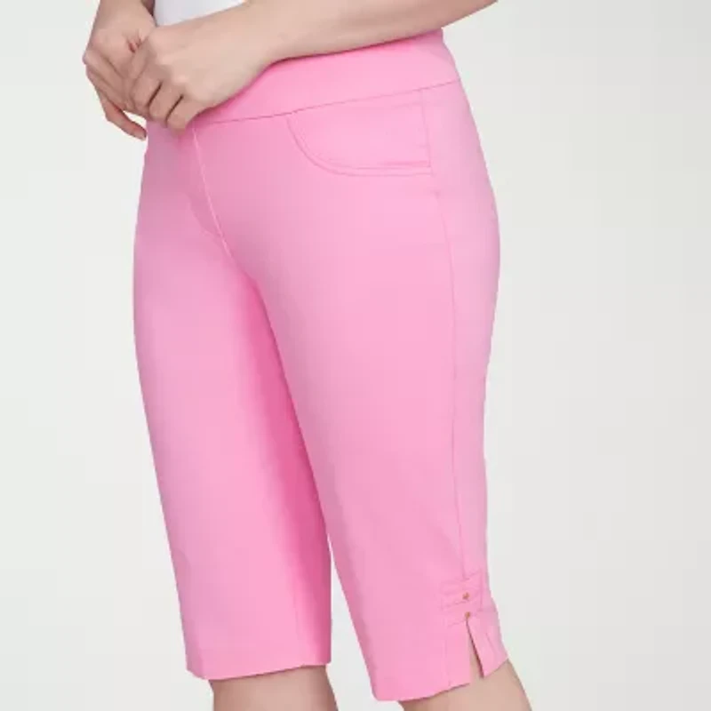 Hearts Of Palm Womens Straight Mid Rise Skimmer Pant