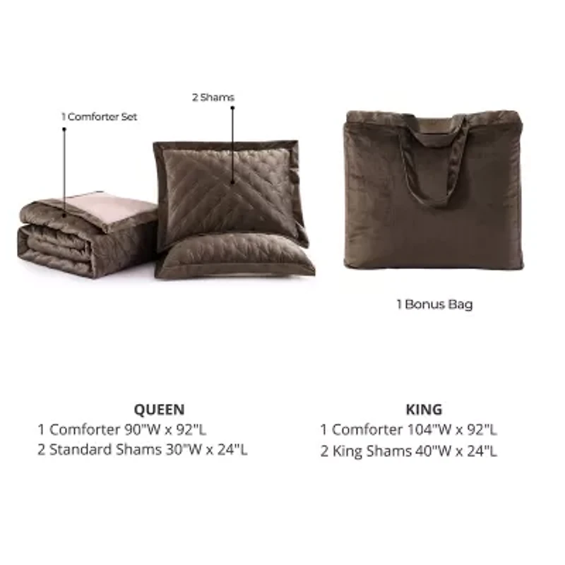 Bebejan Velvet 3-pc. Midweight Reversible Comforter Set