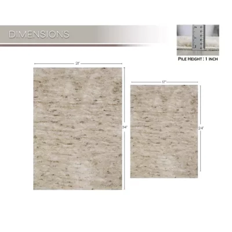 Home Weavers Inc Cloud Comfort Bath Rug 2pc 1721 Rug