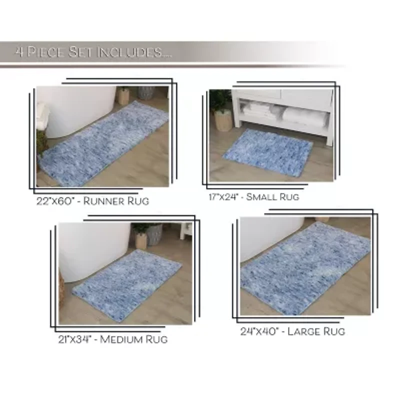 Home Weavers Inc Cloud Comfort Bath Rug 4 Pc