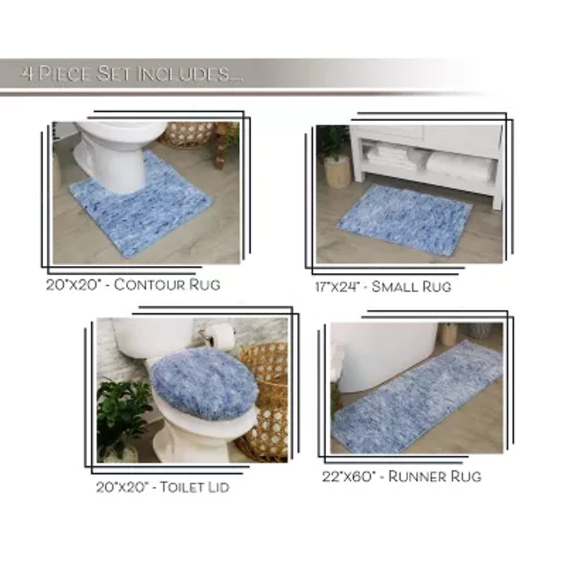 Home Weavers Inc Cloud Comfort Bath Rug 4 Pc 18202122