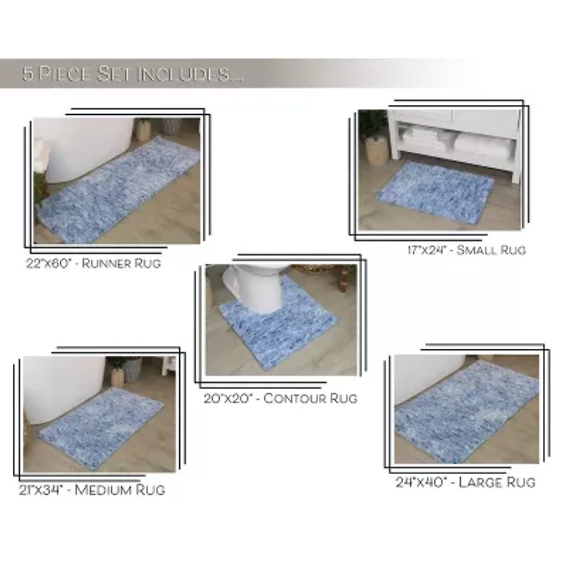 Home Weavers Inc Cloud Comfort Bath Rug 5 Pc