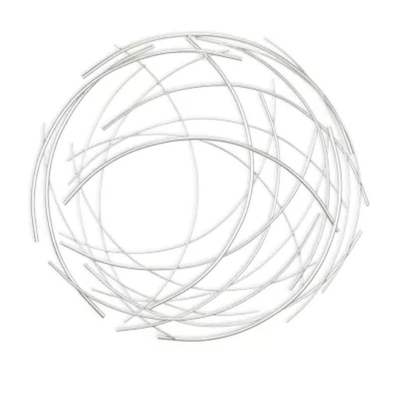 Cheungs Silver Abstract Round Metal Wall Art