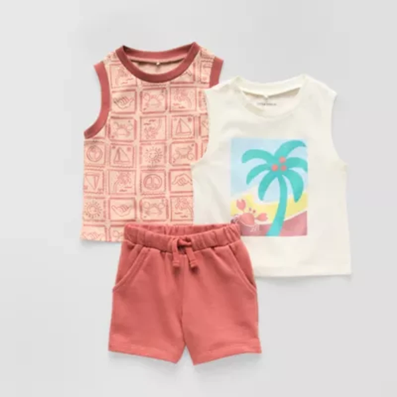 Little Stitch Baby Boys 3-pc. Short Set