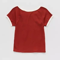 Eyeshadow Big Kid Girls Crew Neck Short Sleeve T-Shirt