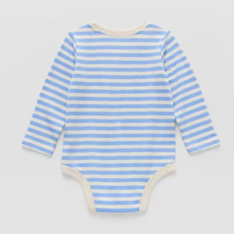 Okie Dokie Baby Boys Round Neck Long Sleeve Bodysuit