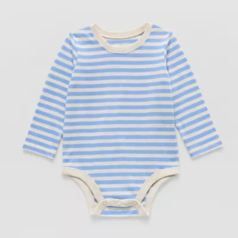Okie Dokie Baby Boys Round Neck Long Sleeve Bodysuit