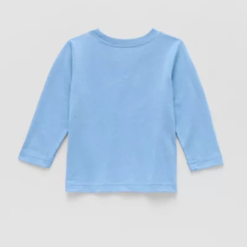 Okie Dokie Baby Boys Round Neck Long Sleeve Regular Fit Graphic T-Shirt