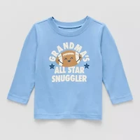 Okie Dokie Baby Boys Round Neck Long Sleeve Regular Fit Graphic T-Shirt