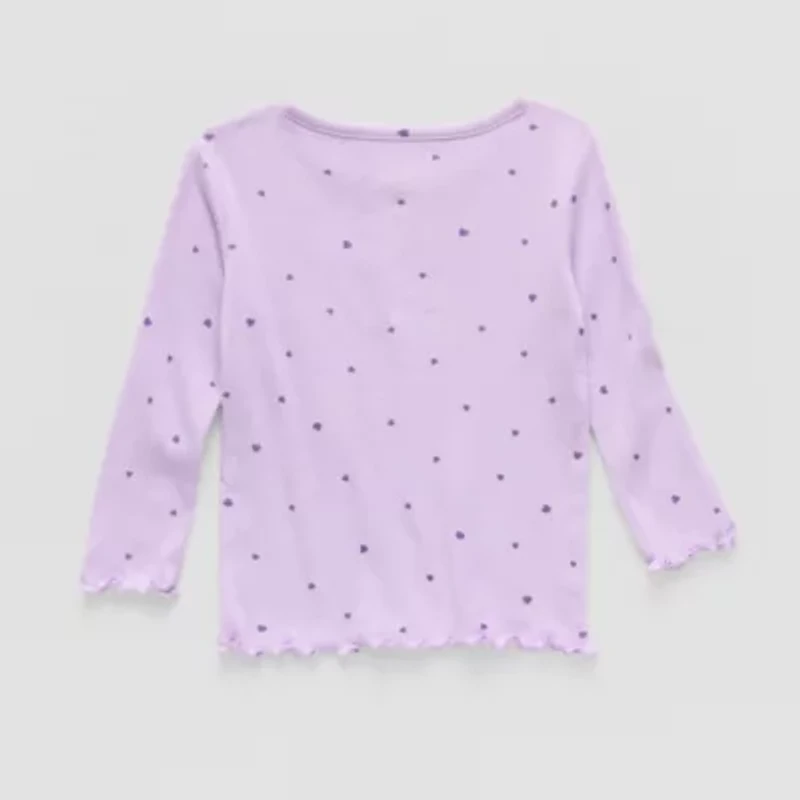 Okie Dokie Toddler & Little Girls Round Neck Long Sleeve T-Shirt