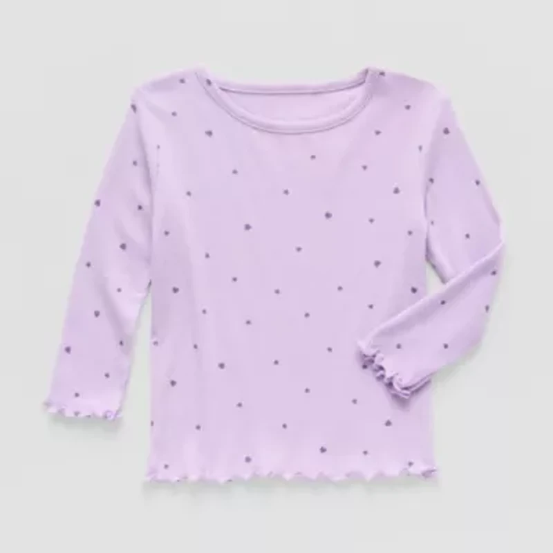 Okie Dokie Toddler & Little Girls Round Neck Long Sleeve T-Shirt