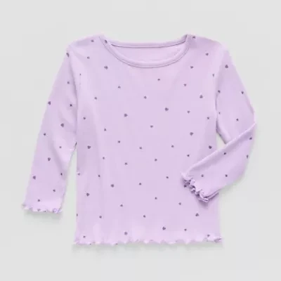Okie Dokie Toddler & Little Girls Round Neck Long Sleeve T-Shirt
