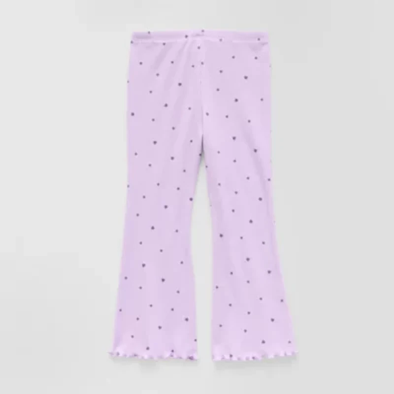 Okie Dokie Rib Toddler & Little Girls Knit Flare Full Length Leggings